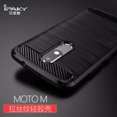 iPaky Cover for Motorola MOTO M Case Wiredrawing Pattern Soft TPU Silicone Cover for MOTO M Case Shockproof Protective Shield