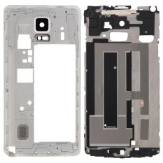 Saya Bagian Membeli Penuh Penggantian Tutup Kerangka (Hunian Depan LCD Bingkai Pelat Bezel + Tengah Bingkai Bazel Kembali Rumah Pelat Lensa Kamera Panel Pengganti) untuk Samsung Galaxy Note 4/N910F (Putih)-Intl