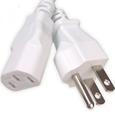 Ipax 15Ft Ekstra Panjang Putih Kabel Kabel Daya AC Tarik Inti Kawat Tembaga Di Kotak Ritel untuk Komputer Plasma TV printer Monitor AC Adapter-Intl