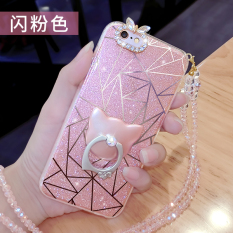 Selubung Ponsel Iphone8 Jepang atau Korea Selatan Bedak Mengkilap Selubung 7 Plus Batu Kristal Udara Perempuan