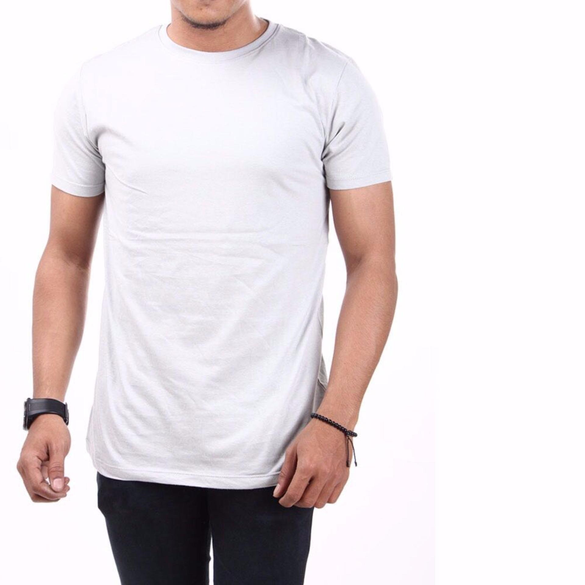 Irfan Store95 - Kaos Pendak O Neck - Abu Abu Terang