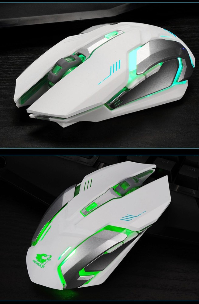 Isi Ulang X7 Wireless Silent LED Backlit USB Optical Ergonomis Gaming Mouse-Internasional