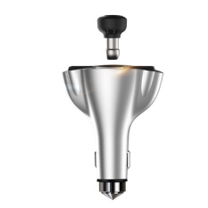 J20 3-In-1 Mini Bluetooth 4.1 Earphone + Dual USB 2.4A Car Charger + Darurat Hammer- Silver-Intl