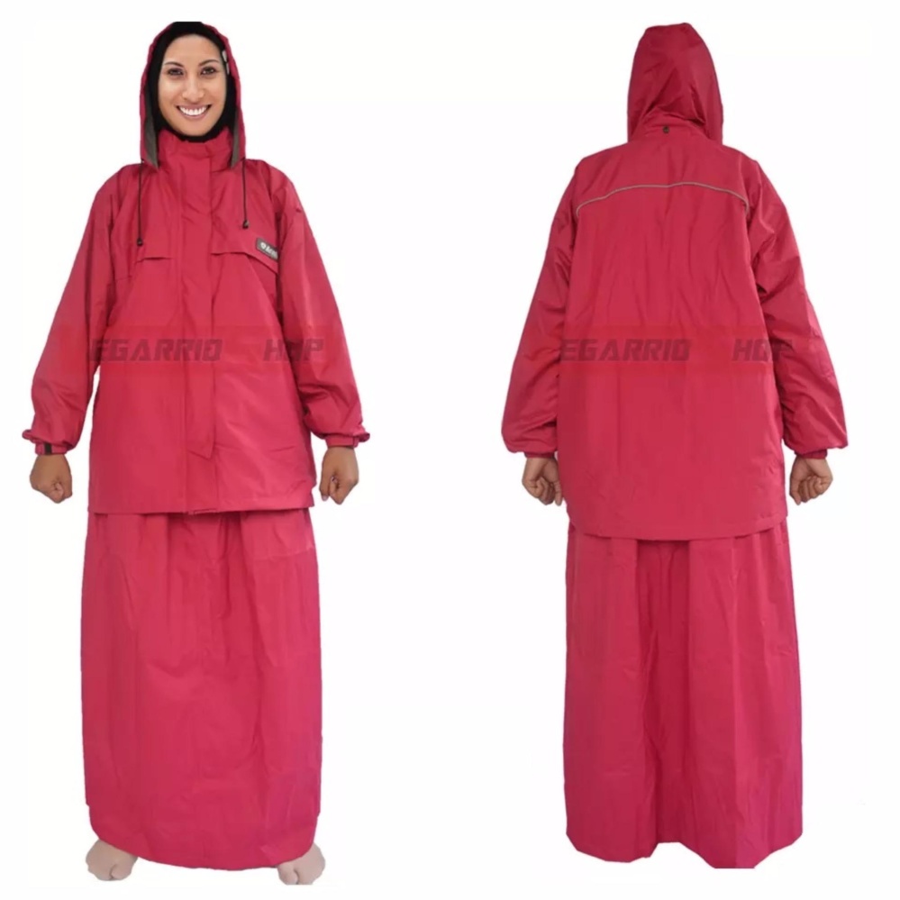 Jaket Jas Hujan Raincoat ACOLD - Rok Muslimah - Taslan - Pink