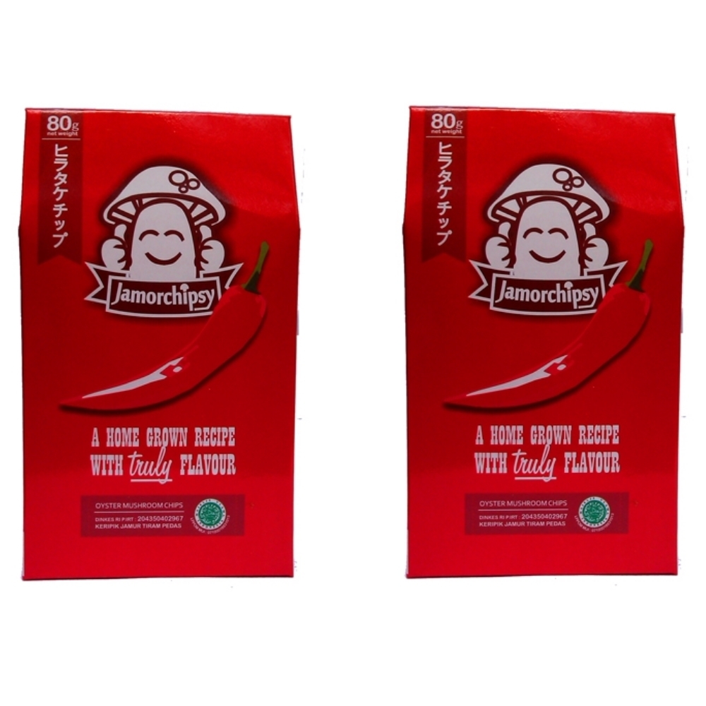 Jamorchipsy Keripik Jamur Rasa Pedas 2Pcs