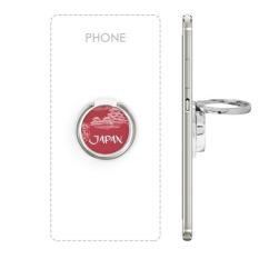 Jepang Budaya Jepang Bendera Nasional Merah White Temple Sakura Fuji Tangan Dihiasi Sikat Lukisan Ilustrasi Pola Logam Rotasi Cincin Berdiri Pemegang Bracket untuk Smartphone Ponsel Mendukung Aksesoris-Intl