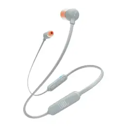JBL T110BT Wireless In-Ear Headphones with Three-Button Remote and Microphone - Grey