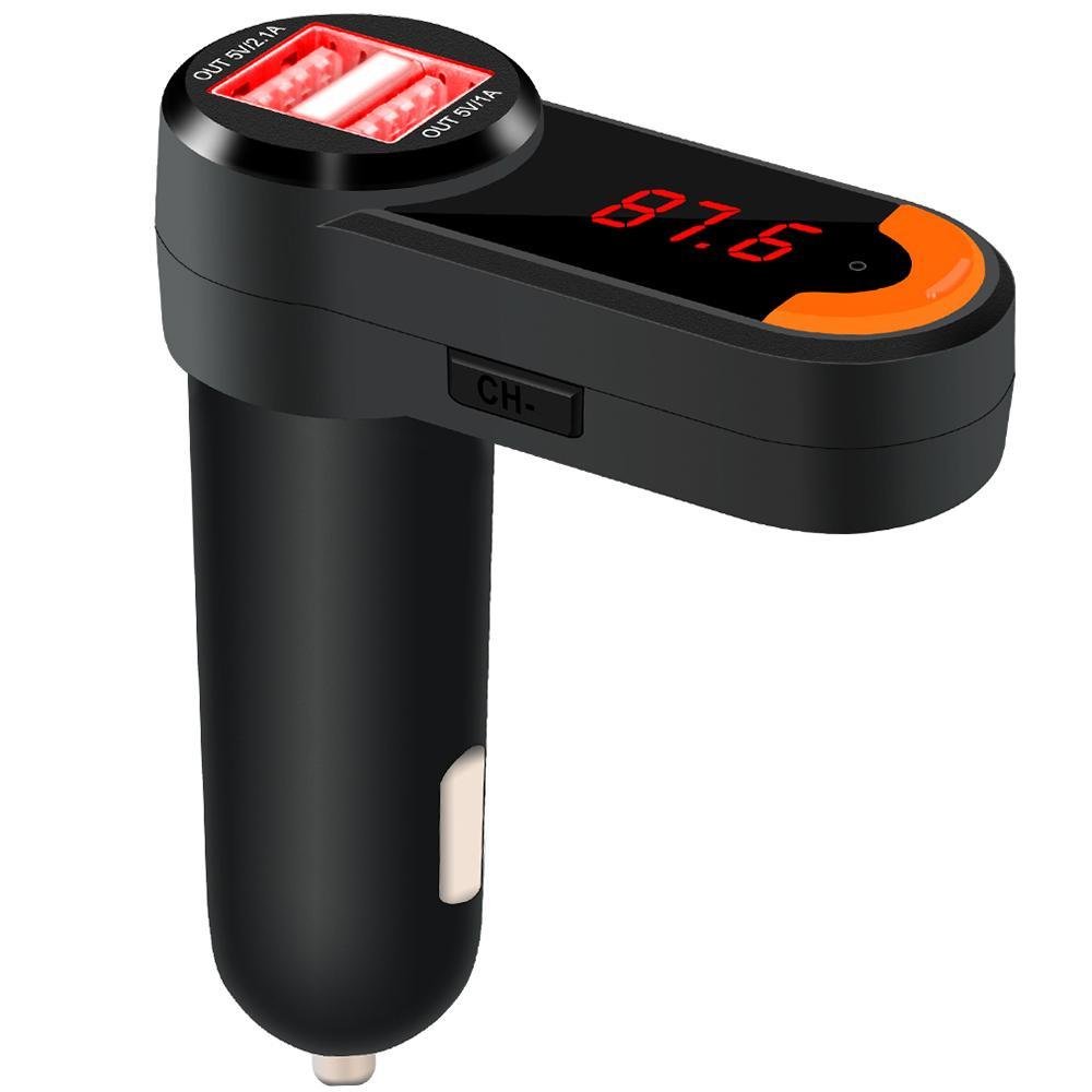 Jiaukon Wireless FM Transmitter untuk Mobil Bekas Radio Bluetooth Adaptor Handsfree dengan 2 Usb Port 3.1A-Intl
