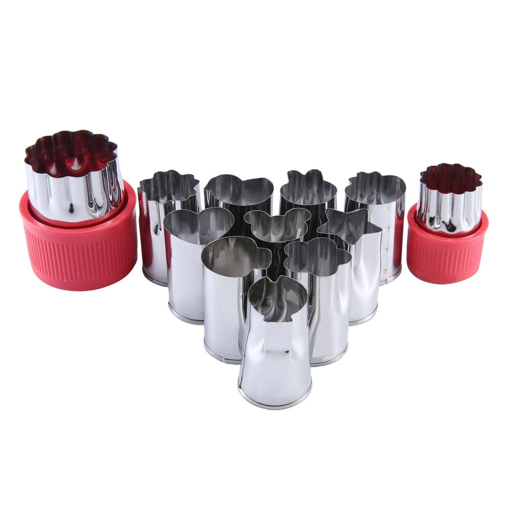 Jiechuan 14 Pcs Stainless Steel Dapur Alat Roti Baking Sayuran Buah Bagian Yang Dipotong Cetakan Kue Bunga Tepi Gadget-Intl