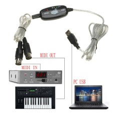 JinGle USB IN-OUT MIDI Interface Cord Converter PC to Music Keyboard Adapter Cable - intl