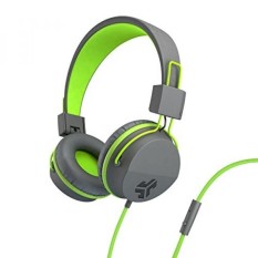 JLab Audio Neon Headphones On-Ear Feather Light, Ultra-plush Eco Leather, 40mm drivers, GUARANTEED FOR LIFE - Graphite/Lime - intl