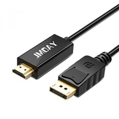 Jmday 1080p Gold Plated Displayport DP to HDMI Male to Male Cable for Samsung / Lenovo / HP / ASUS / Dell / Acer PC Graphics cards - 6 Feet / 1.8 M
