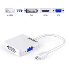 Jmday 3 Dalam 1 Mini DP DisplayPort/Thunderbolt Ke VGA HDMI Dvi Adaptor Konverter Kabel dengan Penuh HD video dan Audio untuk Apple Mac/Microsoft Permukaan Pro/Lenovo/Dell/Ponsel/Acer/Asus /Google/Toshiba Buah-Internasional
