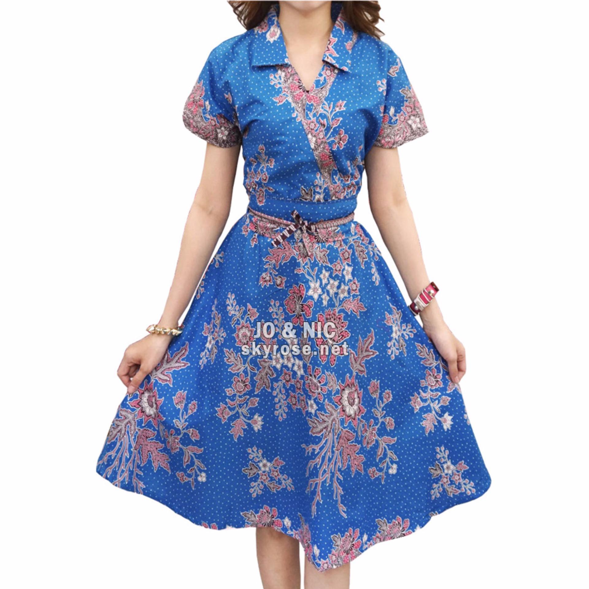 JO & NIC Jasmine Kimono Dress Batik Modern BT502 - Blue