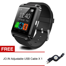 Jo. Di U8 Bluetooth Jam Tangan Pintar (hitam) + Gratis Kabel USB