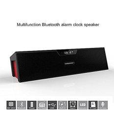 JOOX Sardine SDY-019 Portable Wireless Bluetooth Stereo Speakerwith 2 X 5W Speaker Enhanced Bass Resonator. FM Radio. Built-inMic. LED Display. Alarm clock. 3.5 mm Audio Jack. support TFcard/Micro SD card and USB input(Black and Red) - intl