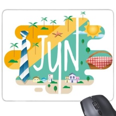 Bulan Juni Light Musim Ilustrasi Rectangle Non-Slip Karet Mousepad Permainan Mouse Pad Hadiah-Intl