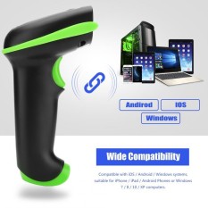 Justgogo Nirkabel Bluetooth Pemindai Kode Batang Pemindai Kode Batang Pembaca untuk IOS Android Jendela-Internasional