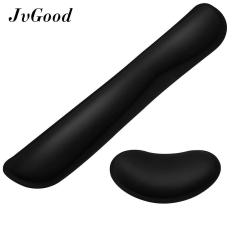 JvGood Memori Foam Set Ergonomis Keyboard Alas Pergelangan & Mousepad Bantal untuk Kantor, Komputer, Laptop, & Mac-Tahan Lama & Nyaman & Ringan untuk Mengetik Mudah & Pain Relief