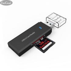 JvGood Micro USB 3.0 SD Card Reader, Universal 3 Port External Multi High Speed Memory Card Reader with SDHC / T-Flash(TF) / MS DUO / M2 Port for PC Laptop Mac(Black)