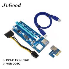 JvGood PCIe VER 006 PCI-E 16X For 1x Powered Riser Kartu Adaptor W/60 Cm USB 3.0 Kabel Ekstensi & MOLEX Ke Kabel SATA-GPU Riser Adaptor-Ethereum Mining ETH + 2 MintCell Cable Ties