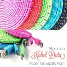 Kabel Data gepeng tali sepatu 3Meter microUSB / bb / samsung (dapet 3 pcs)