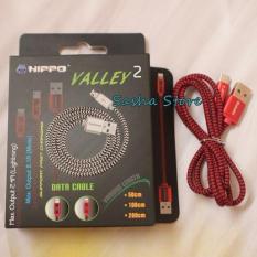 Kabel Data Hippo Valley 2 Micro Usb 120 cm / Samsung Xiaomi Oppo Vivo Asus / Kabel Charger - Red