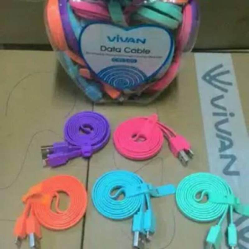 KABEL DATA VIVAN IPHONE 5 / 6 / 6 PLUS WARNA WARNI GEPENG