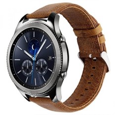 KADES Genuine Leather Retro Cowhide Smart Watch Band with quick release pin for Samsung Gear S3 Classic and Gear S3 Frontier (Large,Brown)