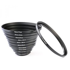 K&F Concept 11pcs Metal Stepping Rings Step Up Ring Set 26-30MM 30-37MM 37-43MM 43-52MM 52-55MM 55-58MM 58-62MM 62-67MM 67-72MM 72-77MM 77-82MM for Canon Nikon Sony Sigma Tamron DSLR Cameras Lens