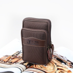 Pria 5.5-inch Model berdiri kain kanvas HP tas pinggang masuk mendapatkan barang pada sabuk Layar Besar tas ponsel tas luar ruangan Tas bahu