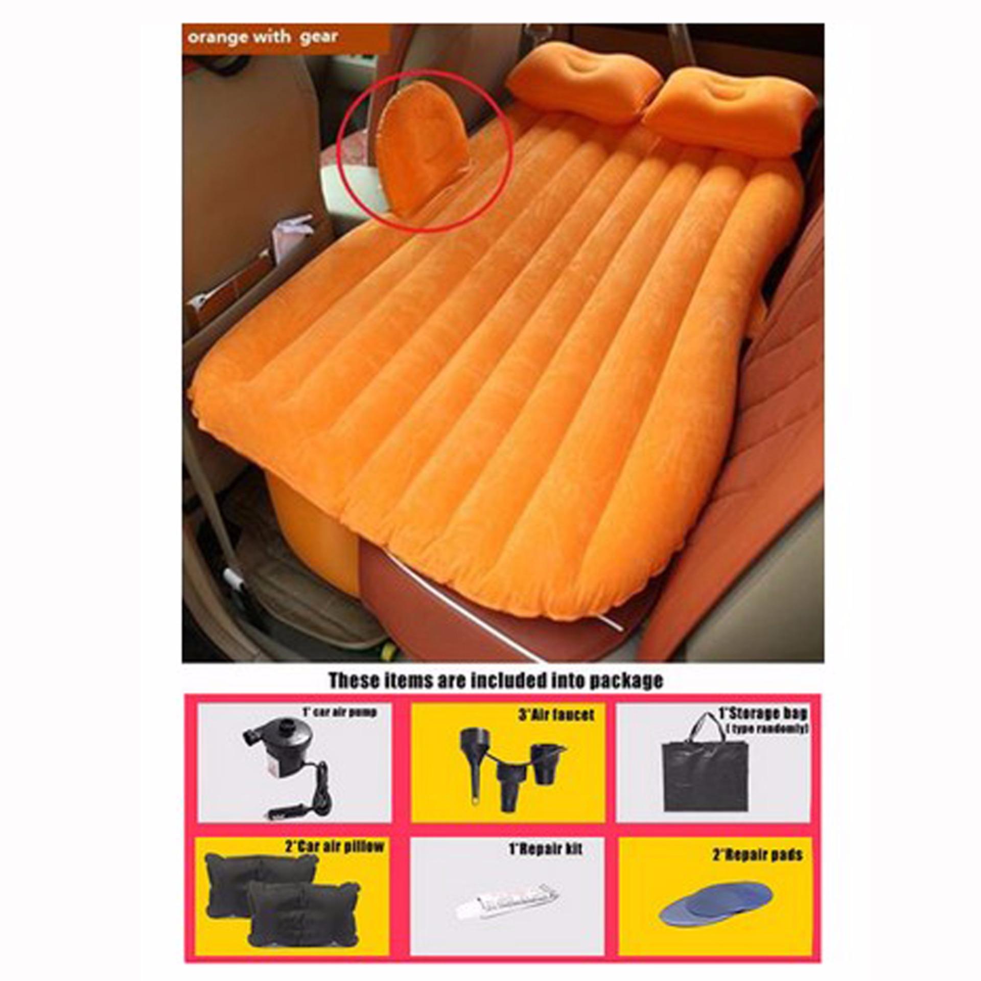 Kasur Mobil Matras Mobil Serbaguna Untuk Piknik Camping Rekreasi Renang Tidur Persiapan Lebaran Sofa Dadakan Orange