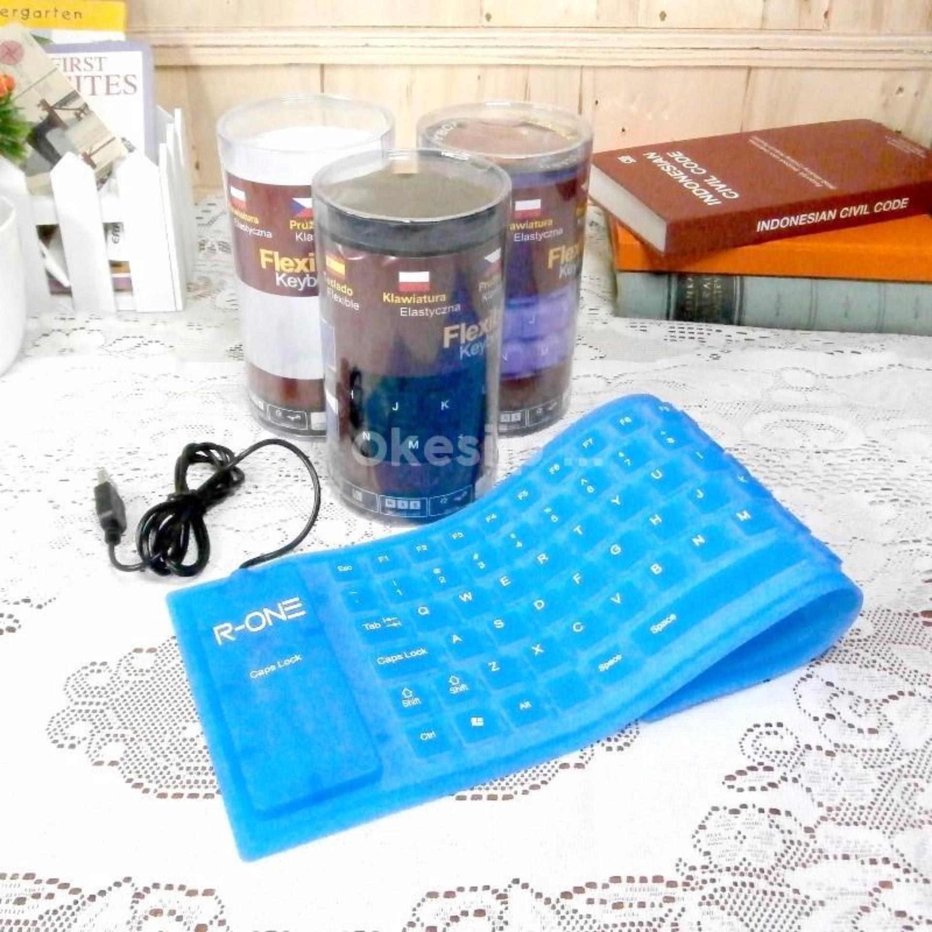 Keyboard Flexible Fleksibel Elastis Key External Kabel USB Lipat Gulung Warna Keyboard Flexible Fleksibel Elastis Key External Kabel USB Lipat Gulung Warna