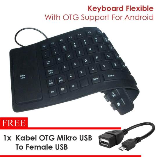 Jual Keyboard Flexible + Free Kabel OTG Mikro To Female 