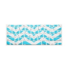 Keyboard Protector 15.4 Inch untuk Apple MacBook Air MacBook Pro (Wavy Putih dan Biru)