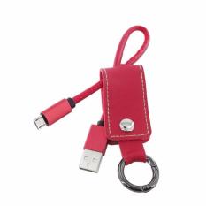 Keychain Gantungan Kunci EDC Kabel Pengisian USB Kulit Asli 3.0A FastCharge Data Kawat untuk IPhone 5 6 6 S untuk IPad IOS9-Intl