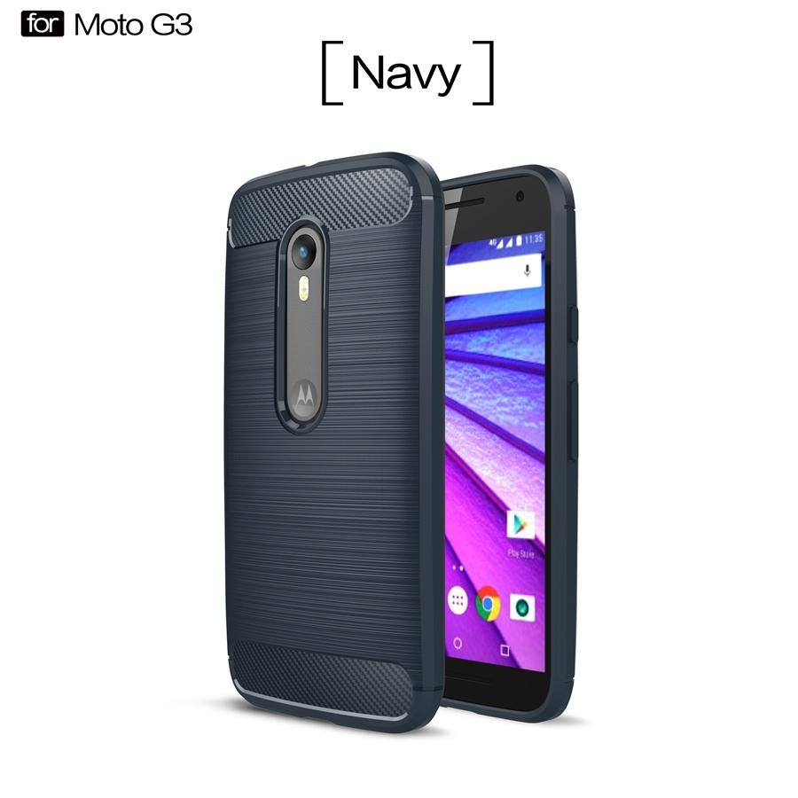 Keysion Terbaru Anti-DROP Soft Carbon Fiber Mewah TPU Case untuk Motorola MOTO G3 G 3rd Gen 3 Back Cover untuk MOTO G3 Coque-Intl