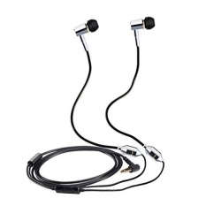 KINDEN Anti-radiasi Headphone Air Tube Headset Radiasi Free Earbuds dengan Mikrofon Binaural Akustik Stereo Kebisingan Isolating Aluminium Logam Wired In-Ear Handsfree (Silver) -Intl