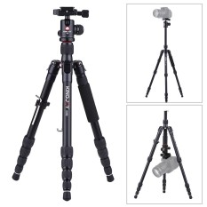 Kingjoy K009 135 Cm/4.4ft Portabel Kamera Tripod Monopod Trekking Tongkat Aluminium Paduan dengan Bola Kepala Pelepasan Rilis Cepat penyangga Rendah Sudut Macro Fotografi Panorama Maks. beban 8Kg/17.6Lbs untuk Canon Nikon Sony DSLR-Internasional