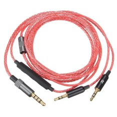 Kobwa Penggantian Kabel dengan Remote Volume dan Mikrofon untuk Sol Republic Master Trek HD V8 V10 V12 X3 Headphone- 4 Kaki (1.2 Meters) Merah-Intl