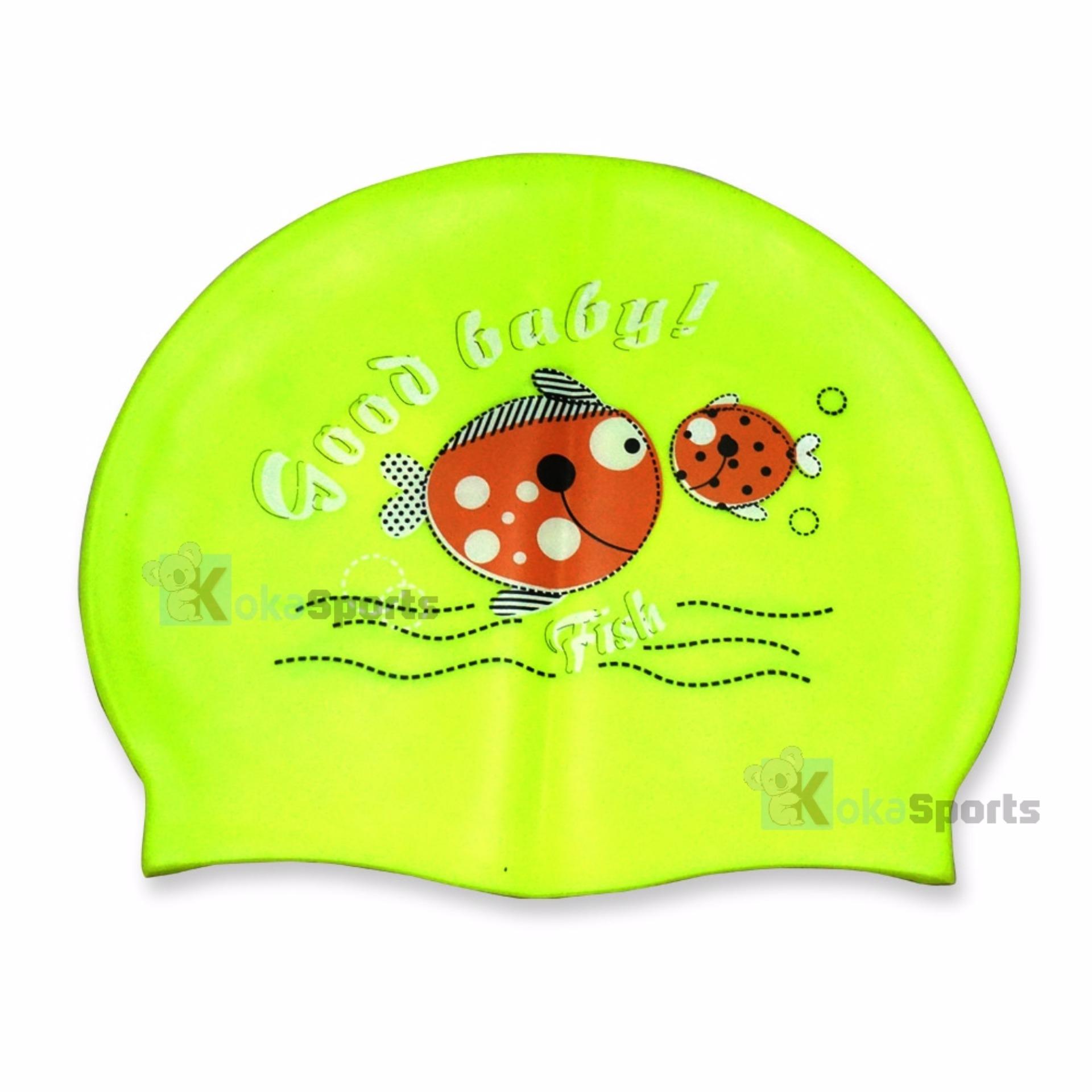 Kokasports Topi Renang Silicon Anak-Anak Tahan Air Motif - Ikan Fish