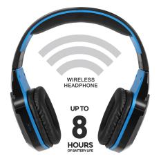 KOTION SETIAP B3505 Gaming Headset Nirkabel Bluetooth Headphone Bluetooth 4.1 Over-Ear Stereo Musik Earphone dengan MIC untuk IPhone7 6 PLUS Samsung Tablet PC Hitam dengan Biru-Intl