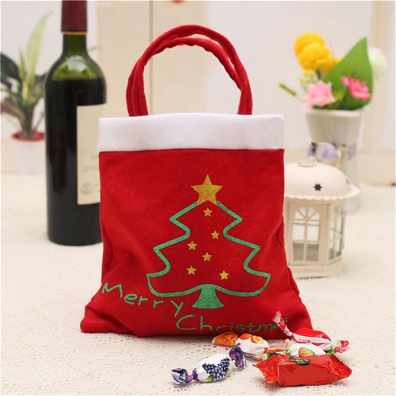 Kreatif Pola Pohon Natal Santa Claus Candy Bag Handbag Home Dekorasi Pesta Hadiah Tas Natal Supplie Gratis Pengiriman-Intl