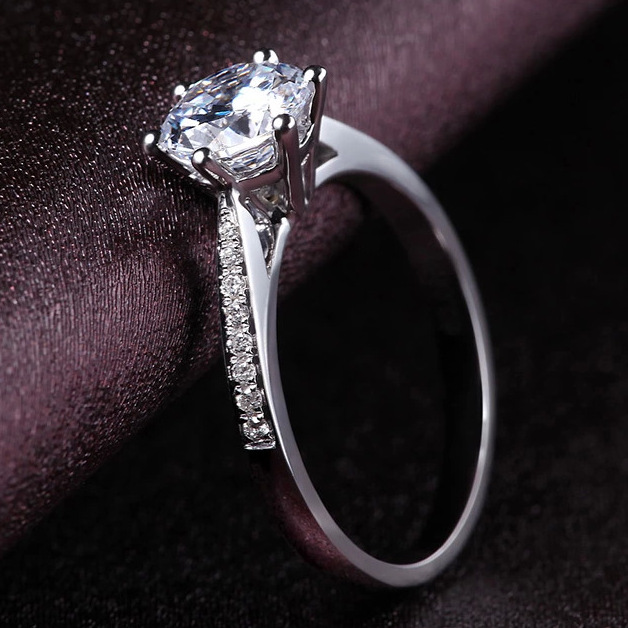 Cincin Perak s925 Imitasi 1 Karat Berlian
