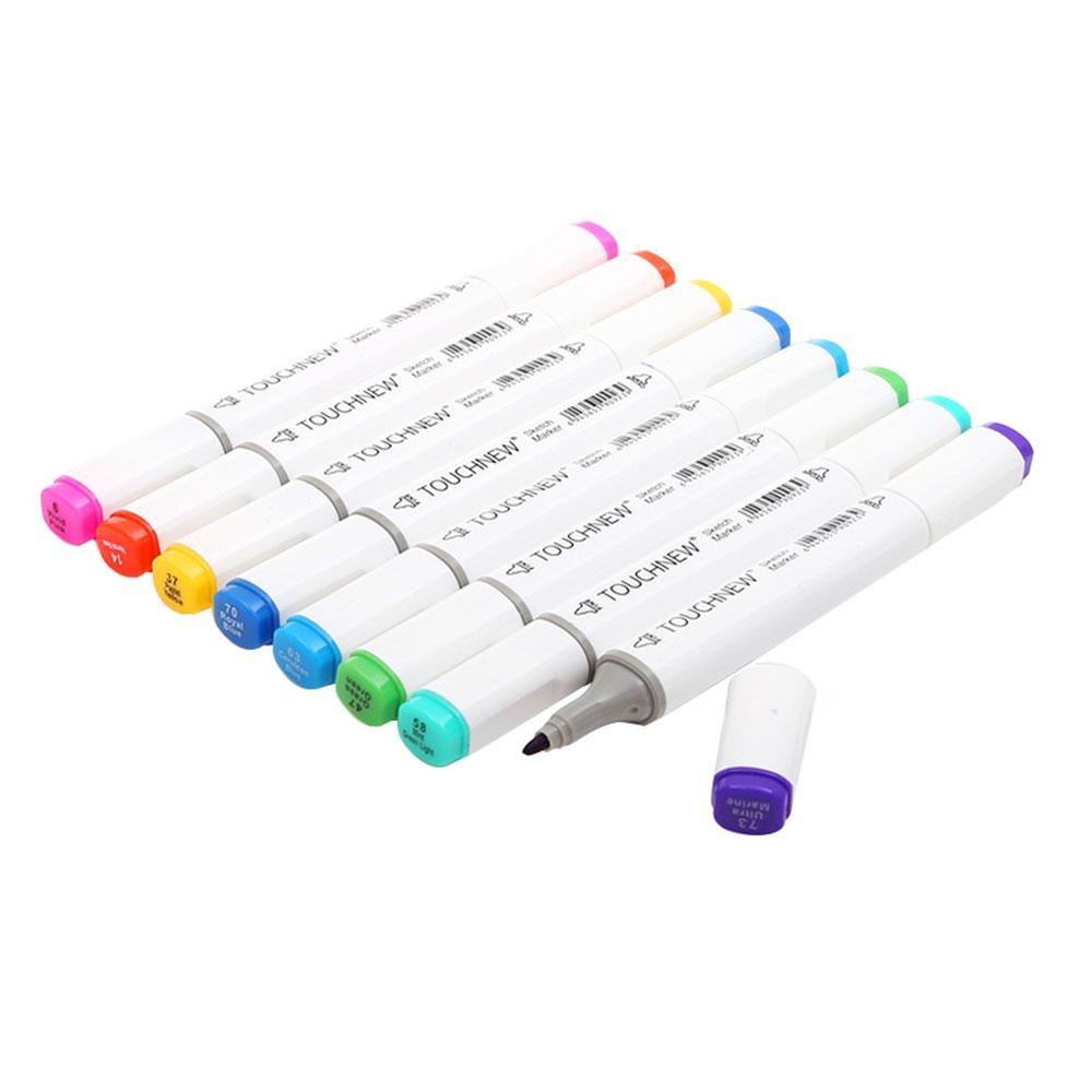 Kurun 60 Warna Berbagai Macam Seni Spidol Set Dual Tip Sketsa Spidol Kembar Pena Stabilo dengan