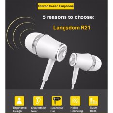 Langsdom Earphone Hansfree Headset Stereo Super Bass With Mic Remote Control For Samsung Xiaomi Oppo R21