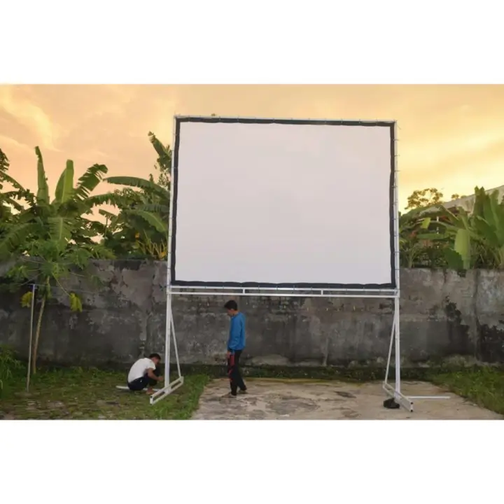 Layar Proyektor Ukuran 1 5 X 2 Meter Tanpa Sambung Lazada Indonesia