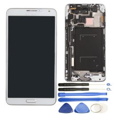 Layar LCD Touch Screen Digitizer Full Assembly dengan Bezel Frame Replacement untuk Samsung Galaxy Note 3 N9005 Putih-Intl