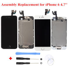 Layar LCD + Digitizer Layar Sentuh Pengganti + Bingkai untuk IPhone 6 4,7 Inci (hitam)