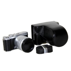 Leather Camera Case Cover Bag Camera Sling Strap untuk FujifilmFujiFinepix XM1 X A1 XA2 16-50mm Lensa Digital Tas Kamera (Hitam) -Intl